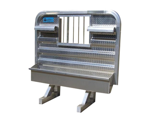 Merritt 68 X 70 Inch  Aluminum Cab Rack W/ Jail Bar Window Locking Chain Hangers