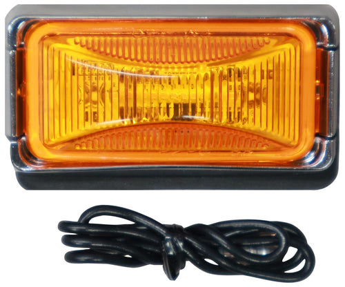 Peterson PC-Rated Clearance & Side Marker Led Light Amber kit, Chrome Brkt