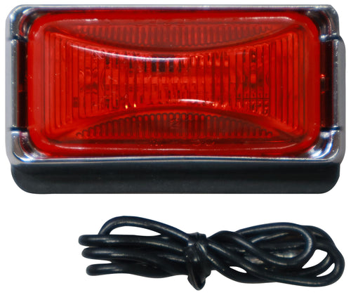 Peterson PC-Rated Clearance & Side Marker Red Led Light kit, Chrome Brkt