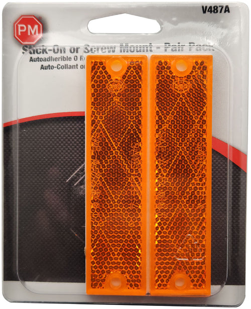 Peterson Amber Reflector Rectangular, 4.38″ X 1.13″ Pair