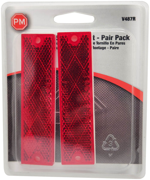 Peterson Red Reflector, Rectangular, 4.38″ X 1.13″ Pair