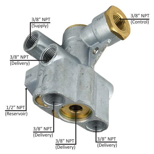 Spring Brake Valve w/Relay (Spring Brake Priority) w/3/8" Supply Port