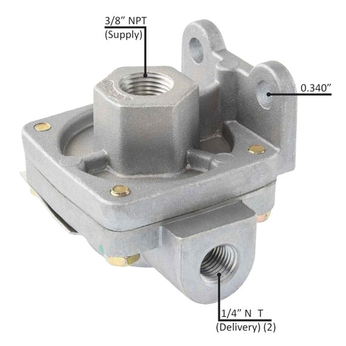 Valve, Quick Valve Supply 3/8" Delivery (QR-1 VALVE 3/8"S-1/4"D-1/4"D