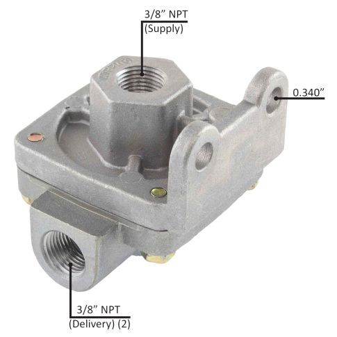 Air Brake Quick Release Valve (QR-1)  3/8” Fits Freightliner M2 106 2012