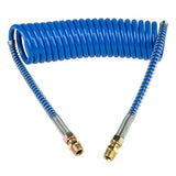 15' Length, 12" Lead Length, Air Brake Hose, Coiled Blue
