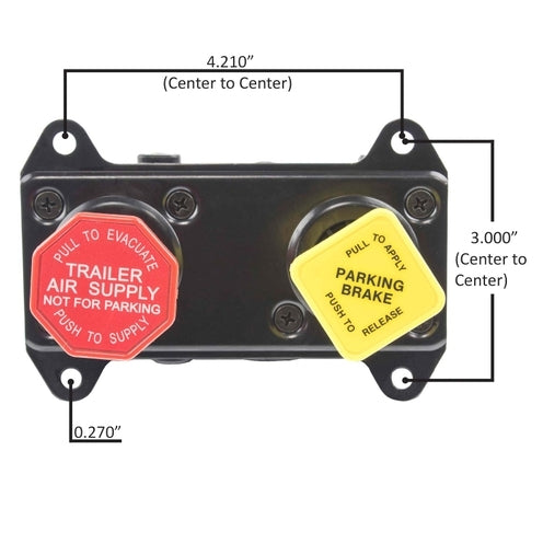 Dash Control Valve MV-3 3/8" Push-to-Connect w/0.275" Mount Fits, Peterbilt, and International