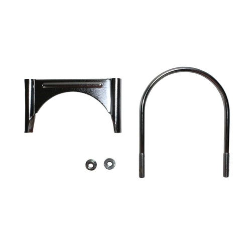 Chrome Round Bolt Single Saddle Exhaust Clamp 5"