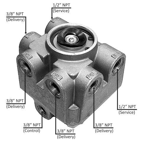 Relay Valve Delivery: (4) 3/8 Control: 3/8"