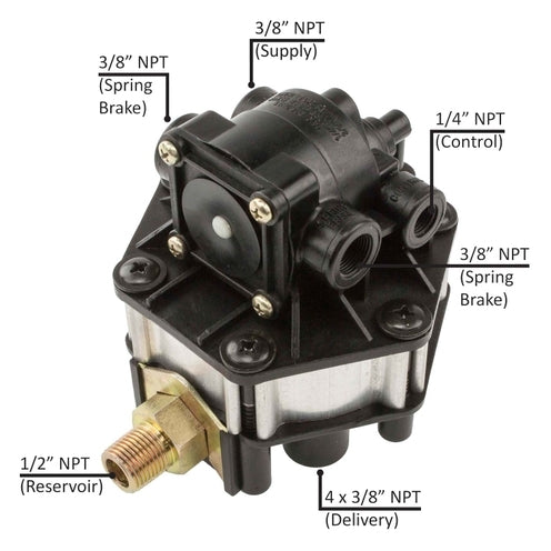Full Function Trailer Valve FF-2 w/3/4" Reservoir Port