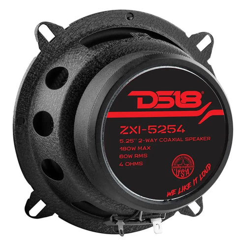 DS18 ZXI 5.25" 2-Way Coaxial Speakers with Kevlar Cone | 60 Watts RMS 4-Ohm