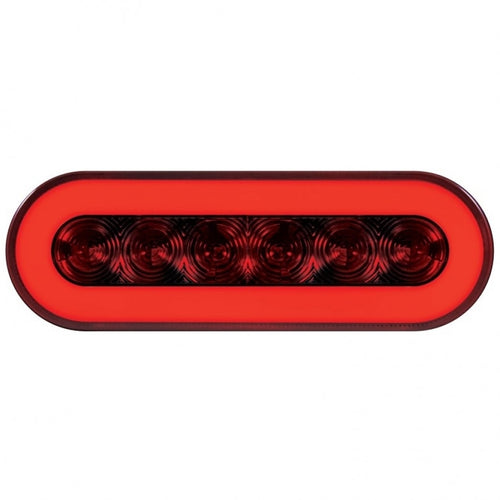 22 LED 6" Oval Stop, Turn & Tail "GLO" Light - Red LED/Red Lens