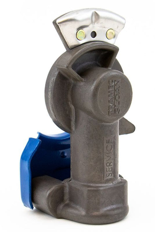 Blue Anodized Standard Gladhand, Service, Rubber Seal