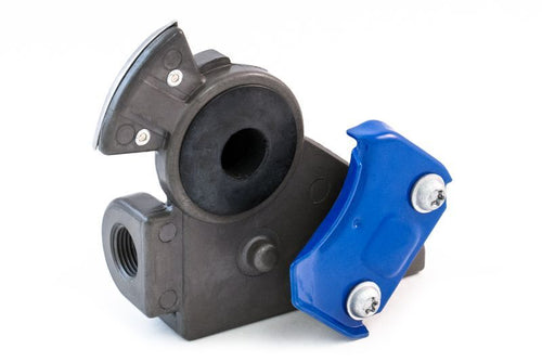 Blue Anodized Gladhand, 38-degree Bracket Mount, Service, Rubber Seal