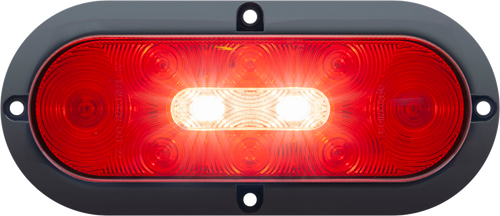 12-LED 6-in. red surface flange mount stop/turn/tail/back-up light, hard wired