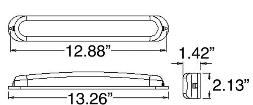 Thinline Sealed LED Stop/Turn/Tail Light for Over 80” Wide Red stop/turn/tail Light, Hard Wired