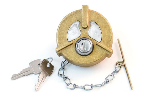Tramec 2-1/2" Brass Fuel Cap, Non-Vented, Locking