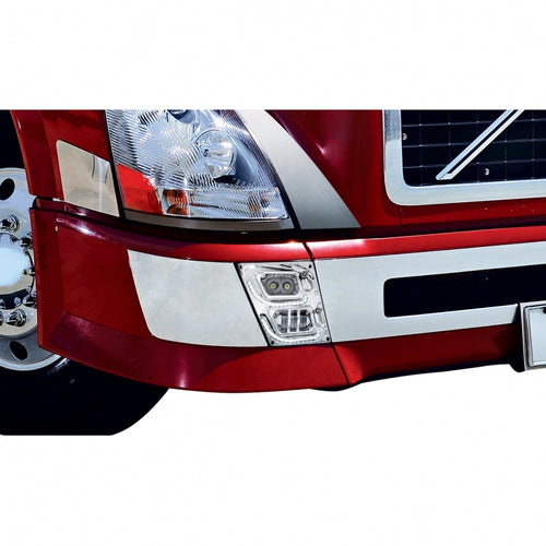 Chrome High Power LED Fog Light with LED Daytime Running Light & LED Position Light for 2003 - 2017 fits Volvo VN/VNL - Driver