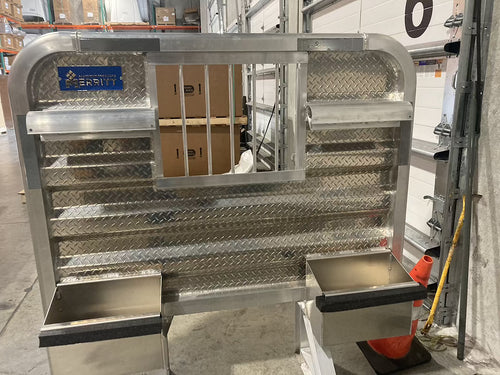 Merritt 68 X 70 Inch  Aluminum Cab Rack W/ Jail Bar Window Locking Chain Hangers