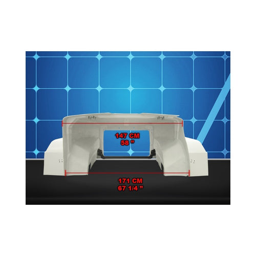 New Hood Mack RD600 1991 Y UP W/Front Bar Hood measures 57.5 inches long, 65.5 inches cab width and 93 inches total width