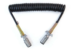 Standard Coiled Cable with Zinc Plugs, 1/10-6/12 GA Black Jacket, 15ft, 12" Leads