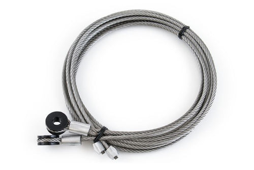 Tramec Door Cable, Pair, 1/4" Eye, 120" Length, 7 x 7 Galvanized