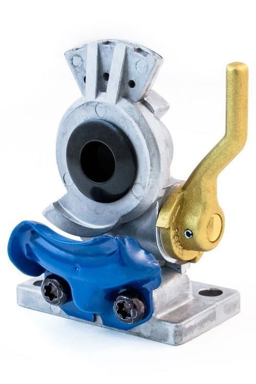 Lever-Style Shut-Off Gladhand, Aluminum, Service, Black Poly Seal, 3/8"-18 Port