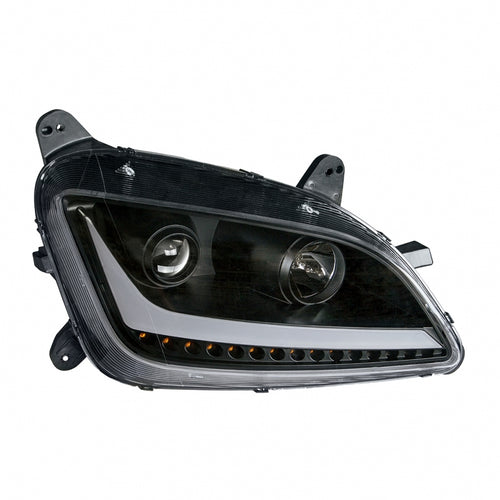 Blackout Projection Headlight with LED Position Light & LED Turn Signal for 2011+ fits Peterbilt 579/587 - Passenger