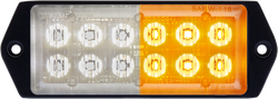 Clear lens yellow/white LED warning light, surface mount, 10-30V