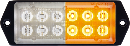Clear lens yellow/white LED warning light, surface mount, 10-30V