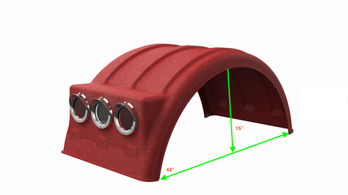 Minimizer Red w/ Lightbox 19.5" Dual Tires Fender Plastic Tires (445 or 455)( Each )