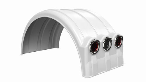 Minimizer White w/ Lightbox The Texas Double Single Fender Axle Plastic 22.5" / 24.5" (EACH )