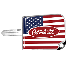Rectangular Big Key Cover PB Logo US Flag Red/Chrome