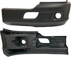 Black Bumper Assembly Set Fits Kenworth T680 (2011-2022 Old Gen) With Fog Light Cut-Outs Driver & Passenger Side