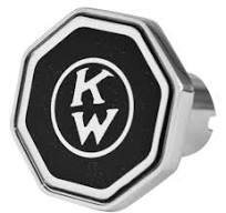 KW Old Logo Octagon Metallic Black Tractor & Trailer Air Valve Knobs