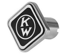 KW Old Logo Square Metallic Black Tractor & Trailer Air Valve Knobs