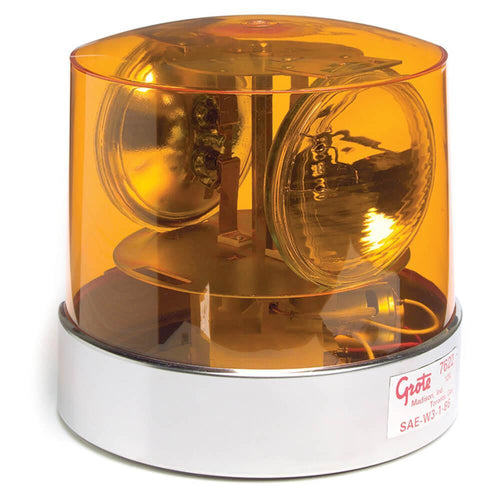 Grote Two Sealed-Beam Roto-Beacons Bulb Revolv Light  Amber