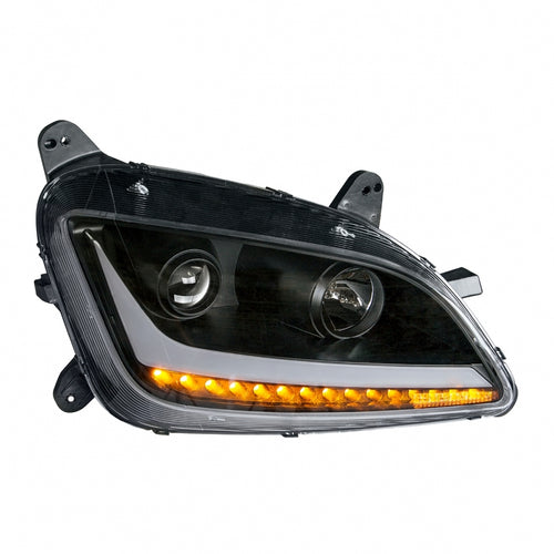 Blackout Projection Headlight with LED Position Light & LED Turn Signal for 2011+ fits Peterbilt 579/587 - Passenger