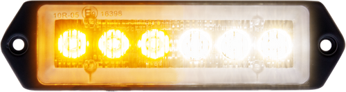 Clear lens white/yellow LED warning light, surface mount, 10-30V