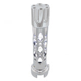 Chrome "Austin" 13/15/18 Speed Gun Cylinder Gearshift Knob w/ High Power LED - White