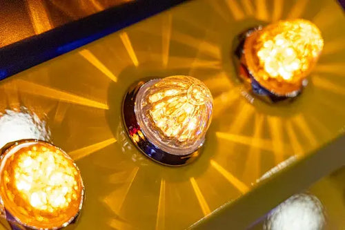 Mid Size Hero Watermelon Jewel Light with Clear Lens and Amber LEDs