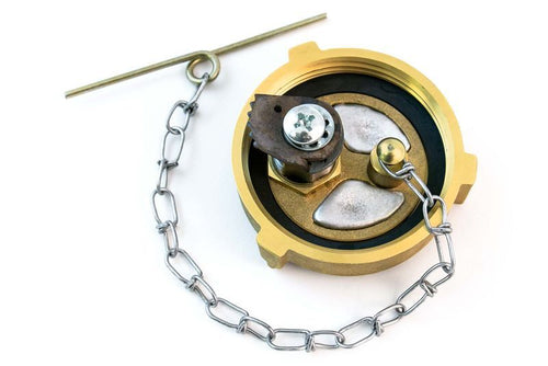 Tramec 2-1/2" Brass Fuel Cap, Non-Vented, Locking