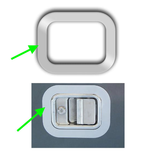 Door Latch Trim Blank Stainless Steel Fits Freightliner Century/Columbia/Classic/FLD ( Pair )