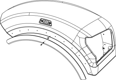 Stainless Steel Fenderettes Fits Kenworth W990 / T880S (Set-Forward) 4-Piece Kit (For Split Fender)