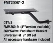 Full Fender Tandem Mounting Kit Stainless Steel w/ 360 Swivel Bracket Kit