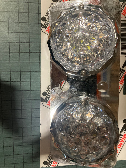 Purple Stainless Peterbilt 379/378 Cab Light Blind Mount Bracket w/ 2 WM Light Holes