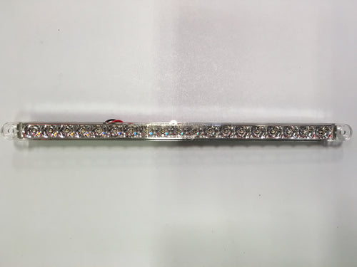 12" Flush Mount Amber/Clear Lens Light Bar - Front View