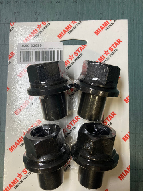 Flange Nut for Aluminum Wheels Sleeve Nut 28mm Metric (QTY 4)