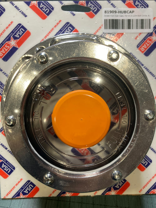 Brake Hub Dust Caps, For oil,5-1/2in Bolt Circle, 6 Bolts,2-11/16in Height x 6-1/4in Diameter
