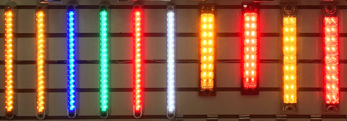 12" Flush Mount Amber/Clear Lens Light Bar - Lit Up 