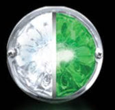 3.5" Jewel Style Low Pro Watermelon Hero LED - White and Green Light/Clear Lens